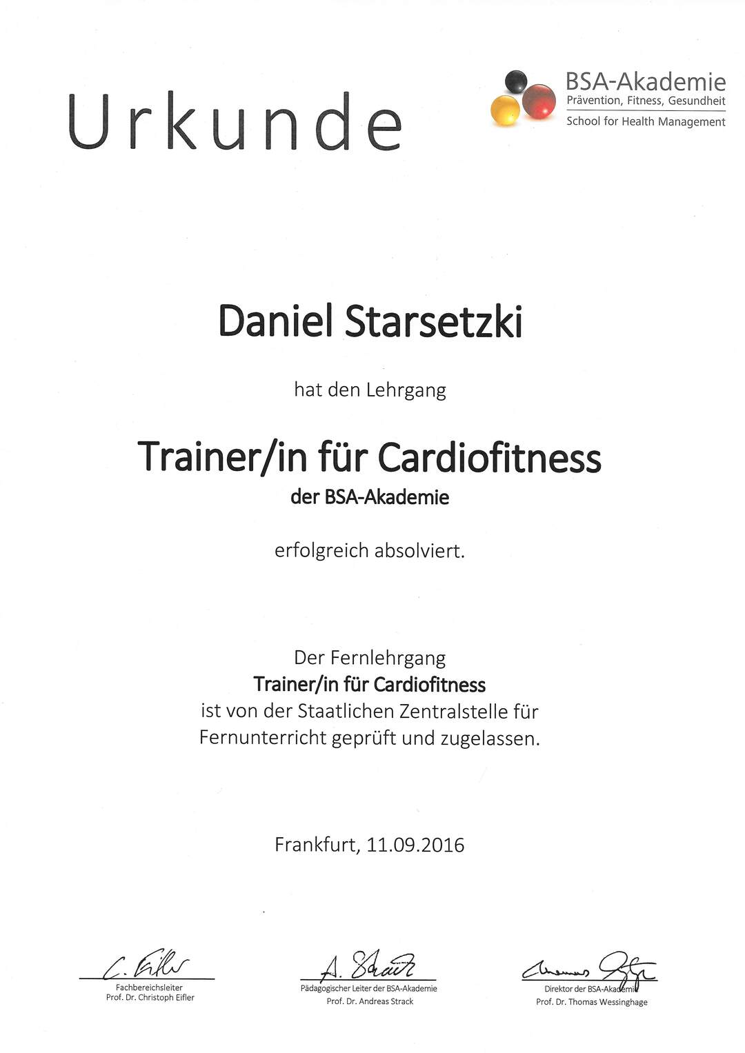Daniel Starsetzki Trainer für Cardiofitness Karlsruhe